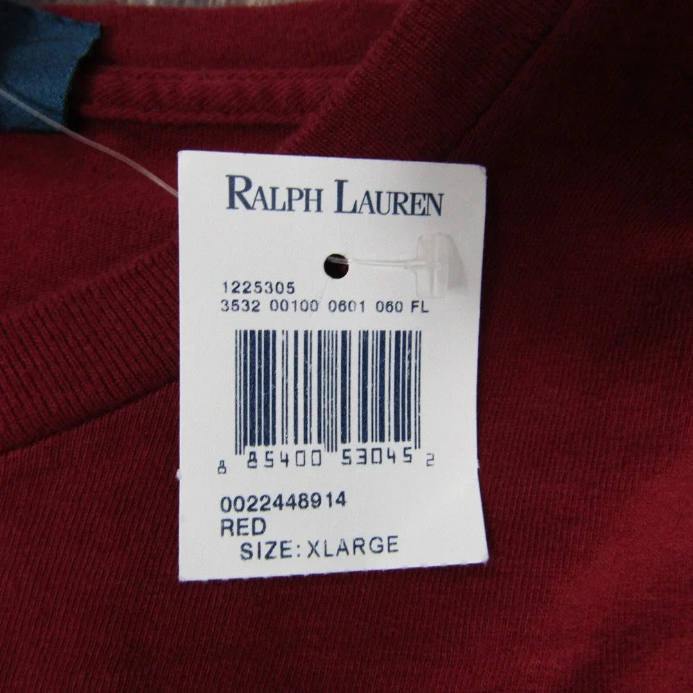 Polo‎ Ralph Lauren NWT Red Crewneck Long Sleeve Tee Shirt Mens XL